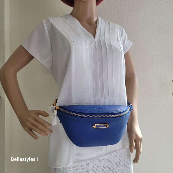 KATE SPADE Belt Bag Gramercy Medium Pebbled Leather – Blueberry color🎈⭐ - Picture 16 of 16